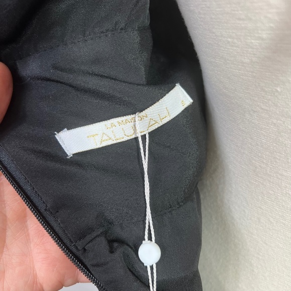 🚫SOLD! NWT🤩|•LA MAISON TALULAH•| V Pleated Chiffon Blk w/Gold Sparkle Dress - Picture 11 of 16